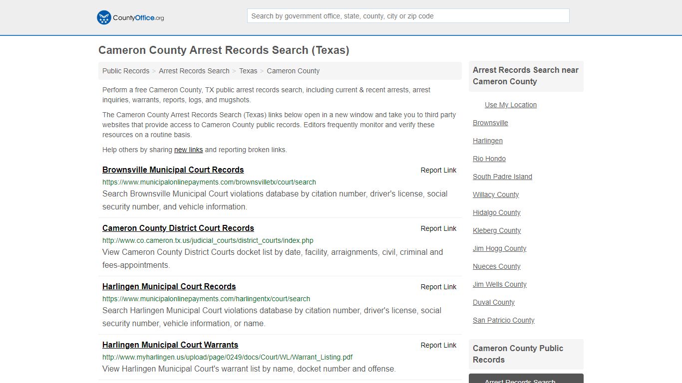 Arrest Records Search - Cameron County, TX (Arrests ...